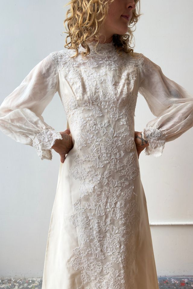 1960s A-line Wedding Dress Selected by Messy Jessy Vintage #1