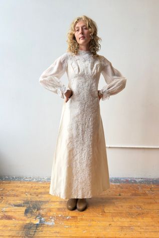 1960s A-line Wedding Dress Selected by Messy Jessy Vintage