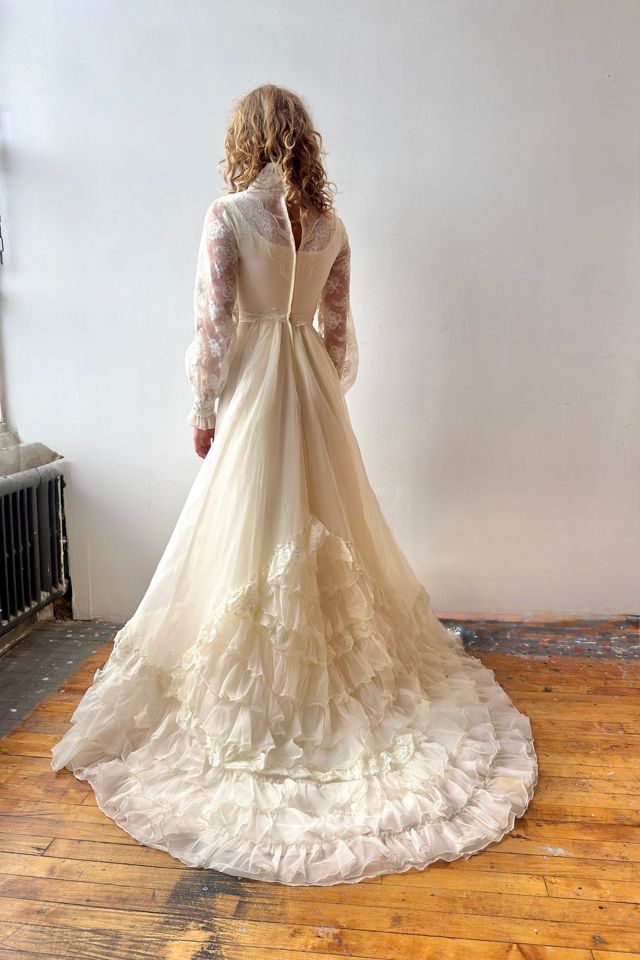 1970s Victorian Inspired Wedding Gown Selected by Messy Jessy Vintage #2
