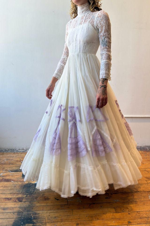 Handmade 1960s Lace Full Swing Dress Selected by Messy Jessy Vintage #2