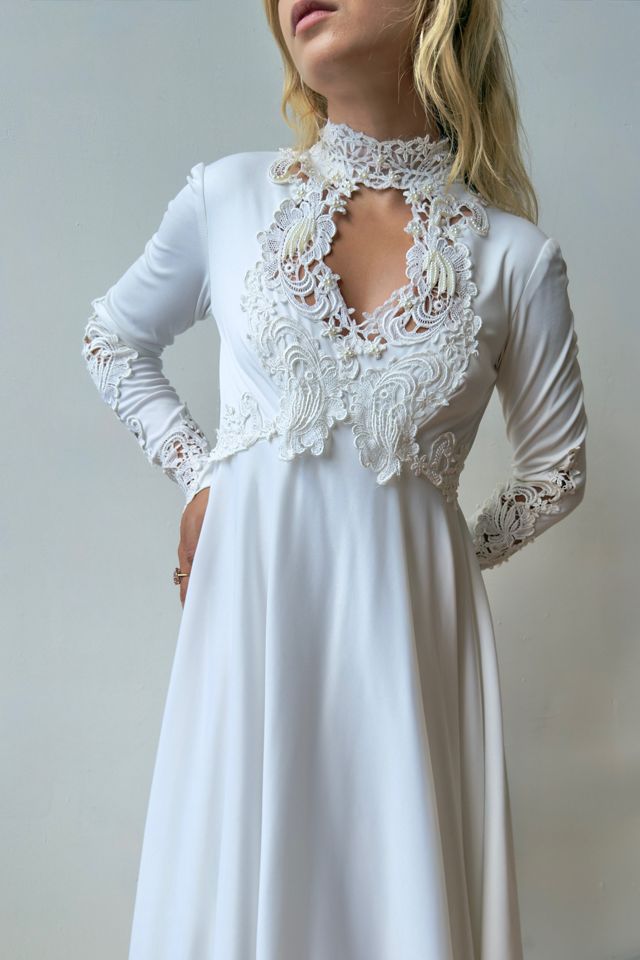 1970s  Romantic Wedding Gown Selected by Messy Jessy Vintage #1