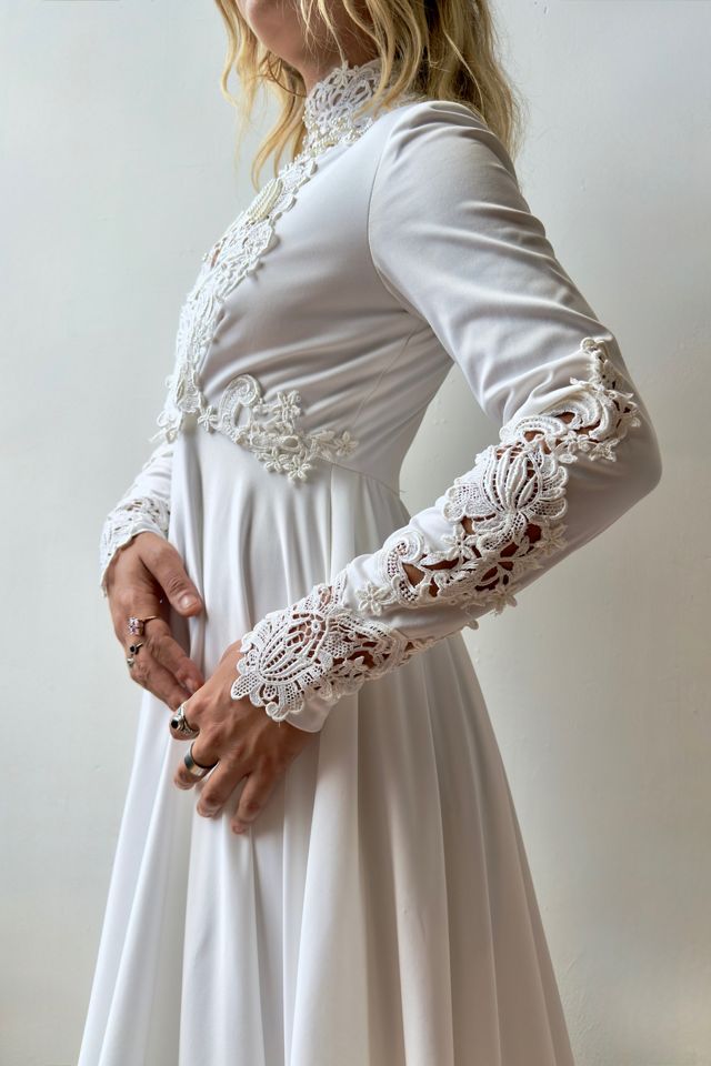 1970s  Romantic Wedding Gown Selected by Messy Jessy Vintage #2