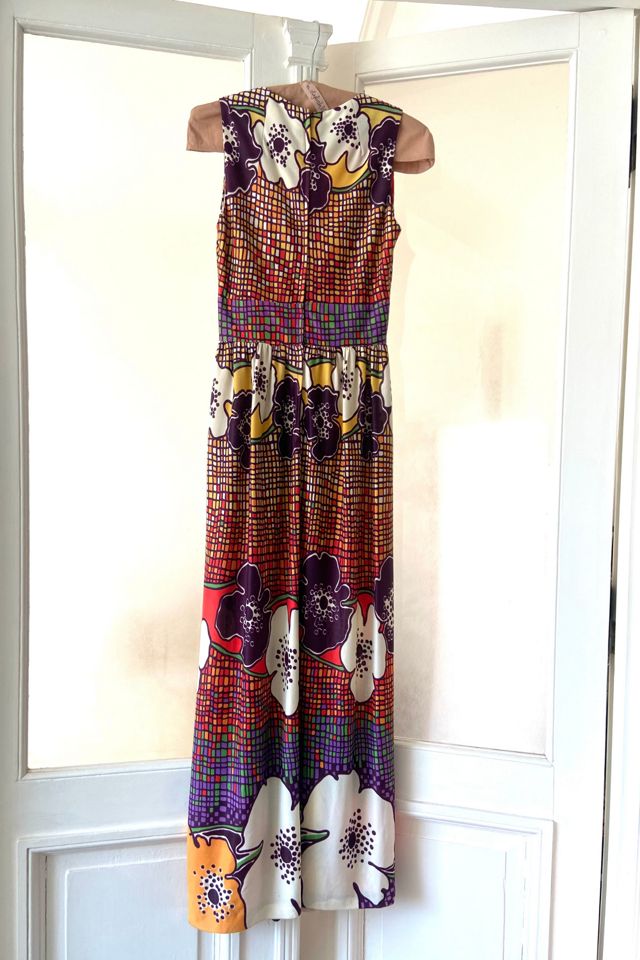 1960sLord and Taylor  Graphic Pop Floral Sleeveless Maxi Dress Selected by A Stylish Life #1