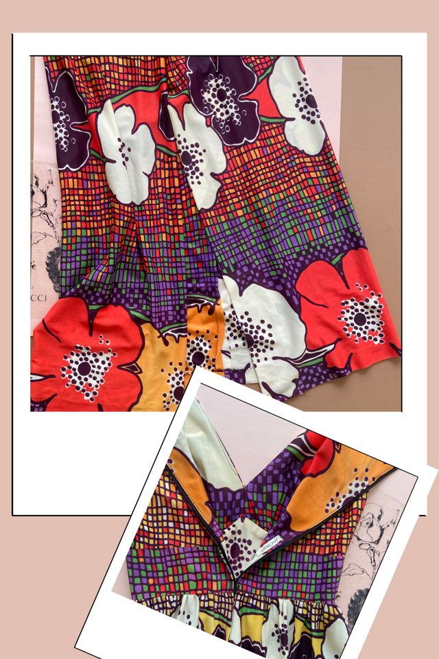 1960sLord and Taylor  Graphic Pop Floral Sleeveless Maxi Dress Selected by A Stylish Life #3