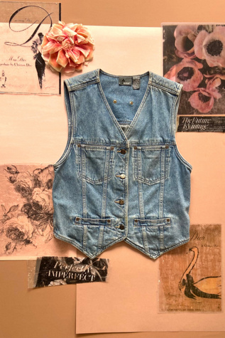 Liz Wear 1980s Denim 4 pocket Vest Selected by A Stylish Life