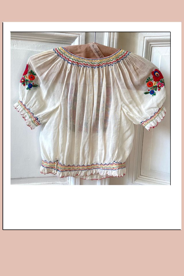 1930s Hungarian Embroidered Floral Peasant Top Selected  by A Stylish Life #1