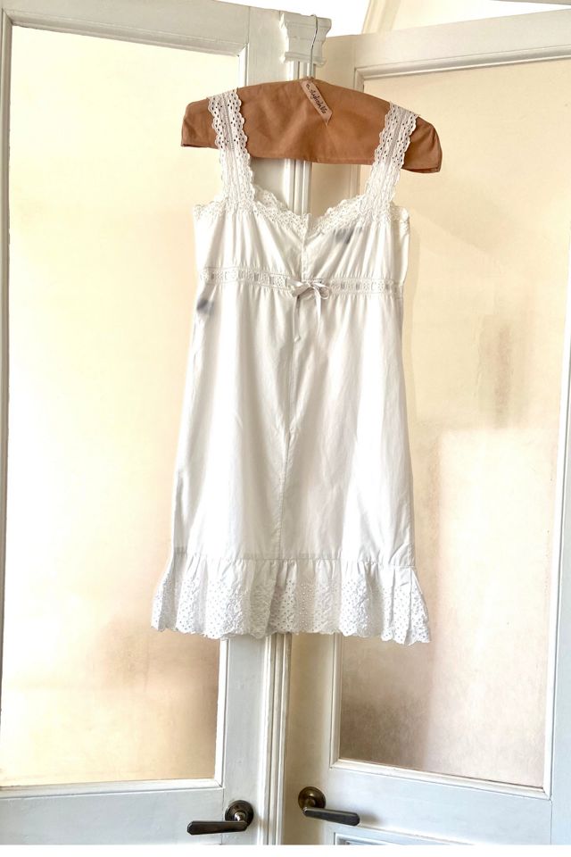 2000s Ralph Lauren Blue Label White Eyelet  Pinafore Dress Selected by A Stylish Life #1