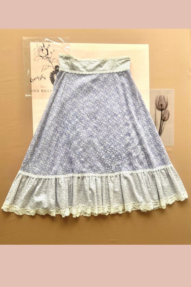 J.C Penny 1980s Mix Print Button Front Prairie Skirt Selected by A Stylish Life #1