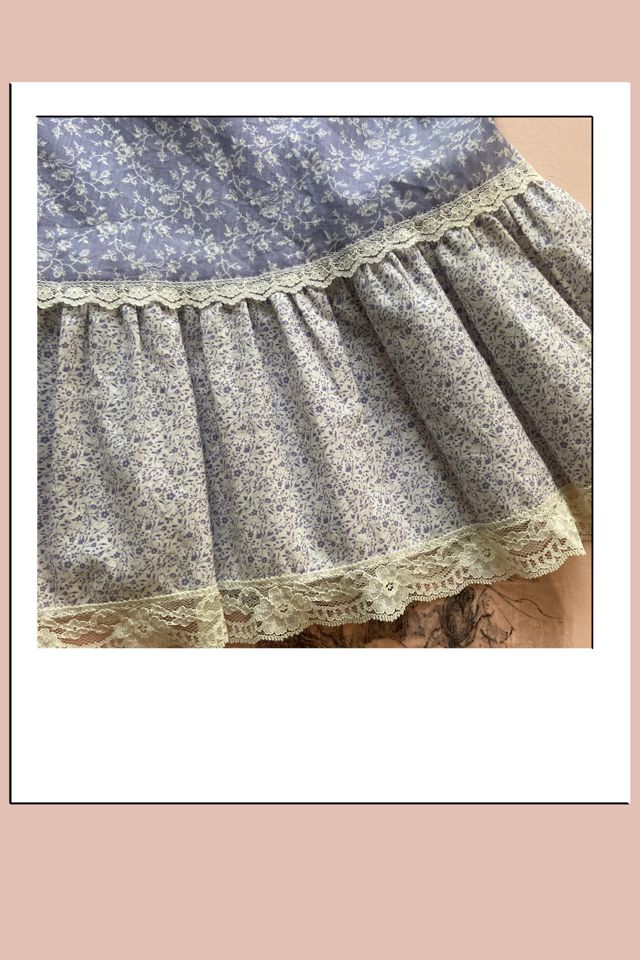 J.C Penny 1980s Mix Print Button Front Prairie Skirt Selected by A Stylish Life #2