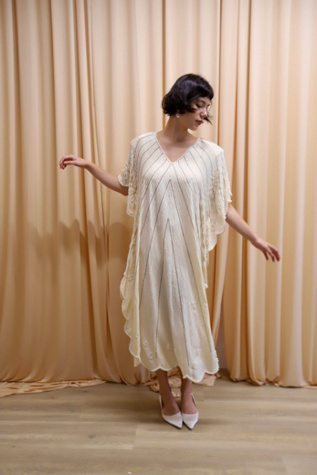 1980s Silk Beaded Caftan Selected by Allegra Vintij