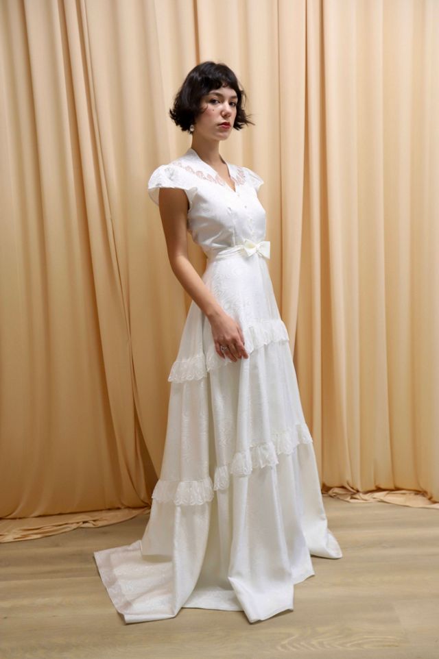 1960s Moire Tiered Gown with Train Selected by Allegra Vintij #1