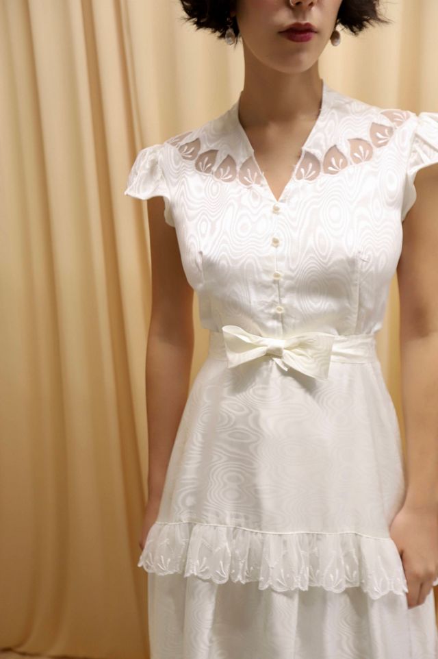 1960s Moire Tiered Gown with Train Selected by Allegra Vintij #3