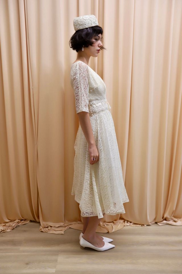 1950s A Line Lace Tea Dress with Overlay Selected by Allegra Vintij #1