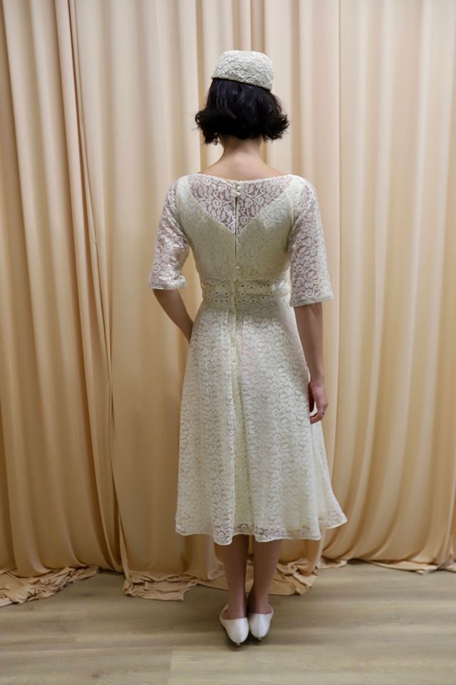 1950s A Line Lace Tea Dress with Overlay Selected by Allegra Vintij #2