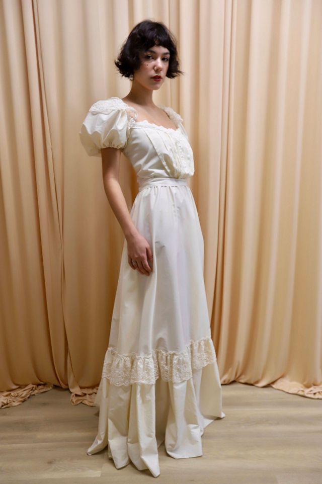 1980s Redesigned Puff Sleeve Square Neck Gown Selected by Allegra Vintij #1