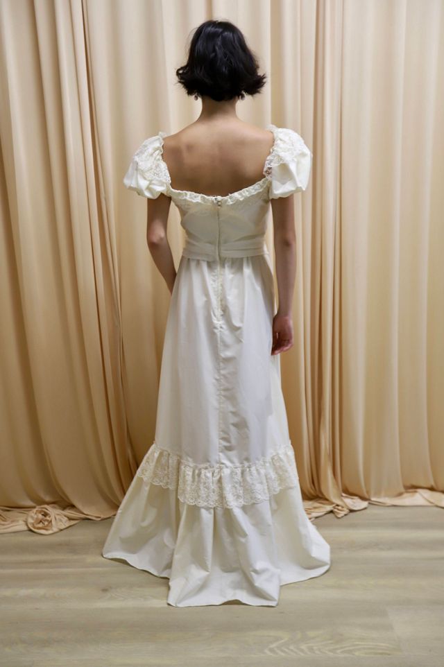 1980s Redesigned Puff Sleeve Square Neck Gown Selected by Allegra Vintij #2
