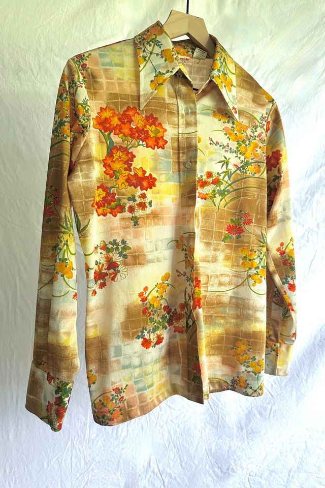 Vintage 1970s Fall Foliage Button Up Shirt Selected by Grievous Angel Vintage #2