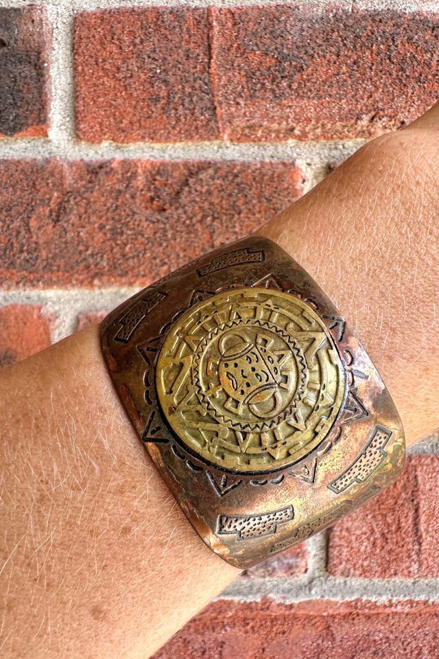 Vintage Artisan Copper Sun Medallion Cuff Selected by Grievous Angel Vintage #1