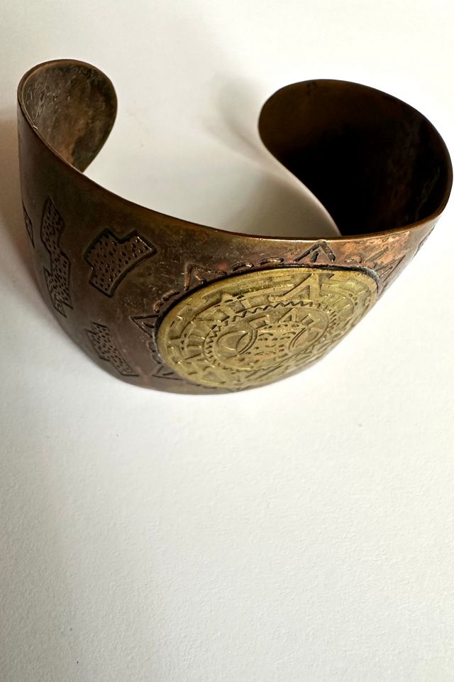 Vintage Artisan Copper Sun Medallion Cuff Selected by Grievous Angel Vintage #2