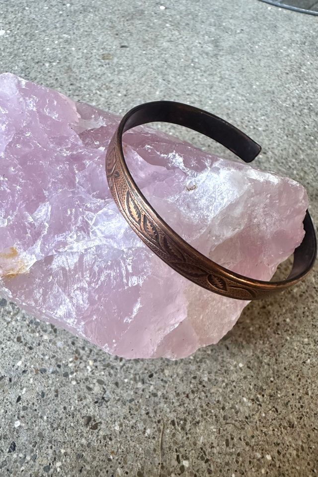 Vintage Rose Etched Copper Cuff Selected by Grievous Angel Vintage #2