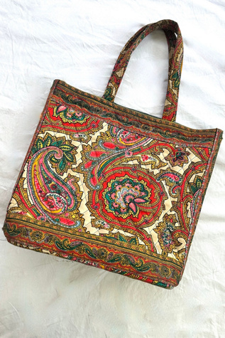 Vintage 1960s Paisley Quilted Tote Selected by Grievous Angel Vintage