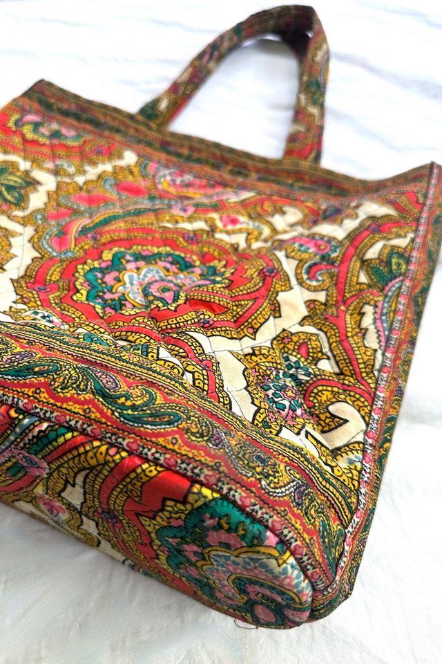 Vintage 1960s Paisley Quilted Tote Selected by Grievous Angel Vintage #2