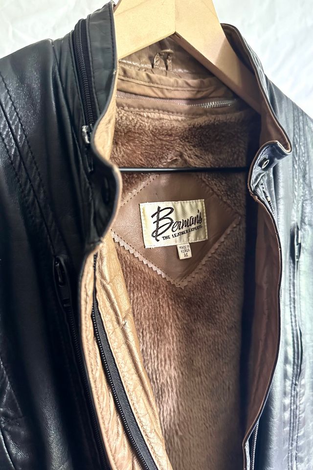 Vintage 1980s Bermans Leather Jacket Selected by Grievous Angel Vintage #1