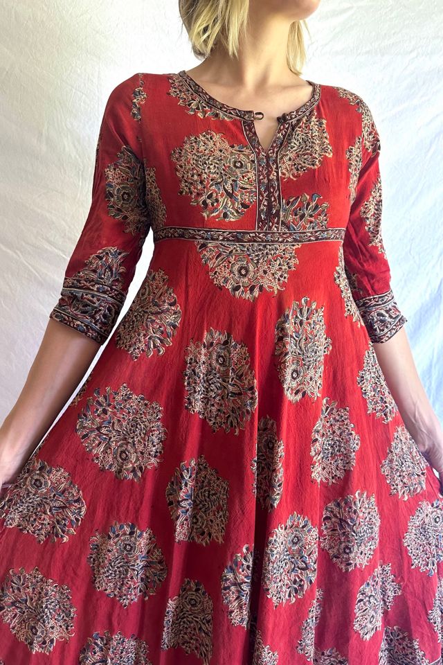 Vintage 1980s Fabindia Cotton Midi Dress Selected by Grievous Angel Vintage #1