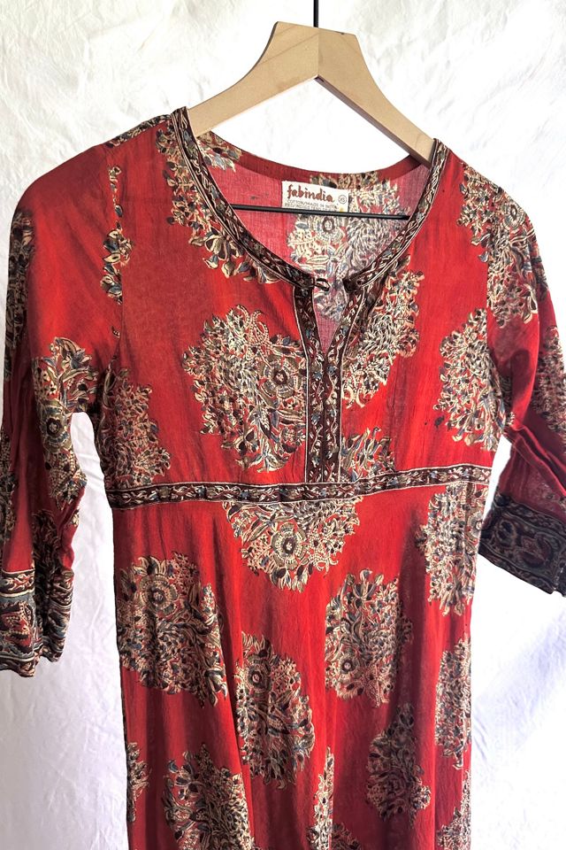 Vintage 1980s Fabindia Cotton Midi Dress Selected by Grievous Angel Vintage #3