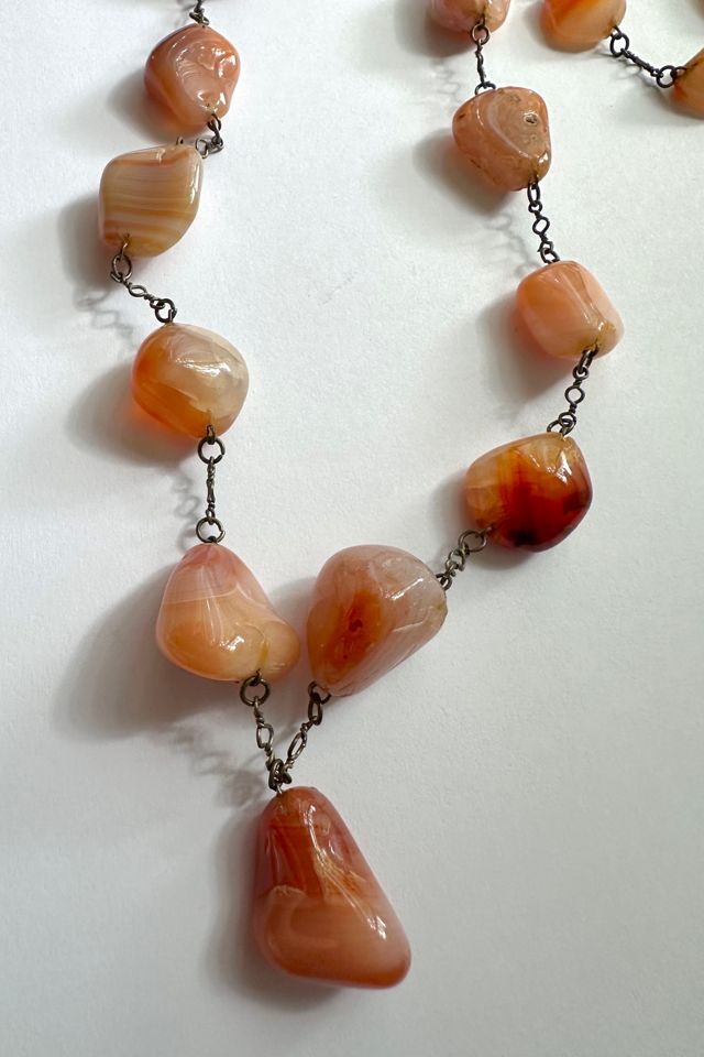 Vintage Carnelian Nugget Chain Necklace Selected by Grievous Angel Vintage #1