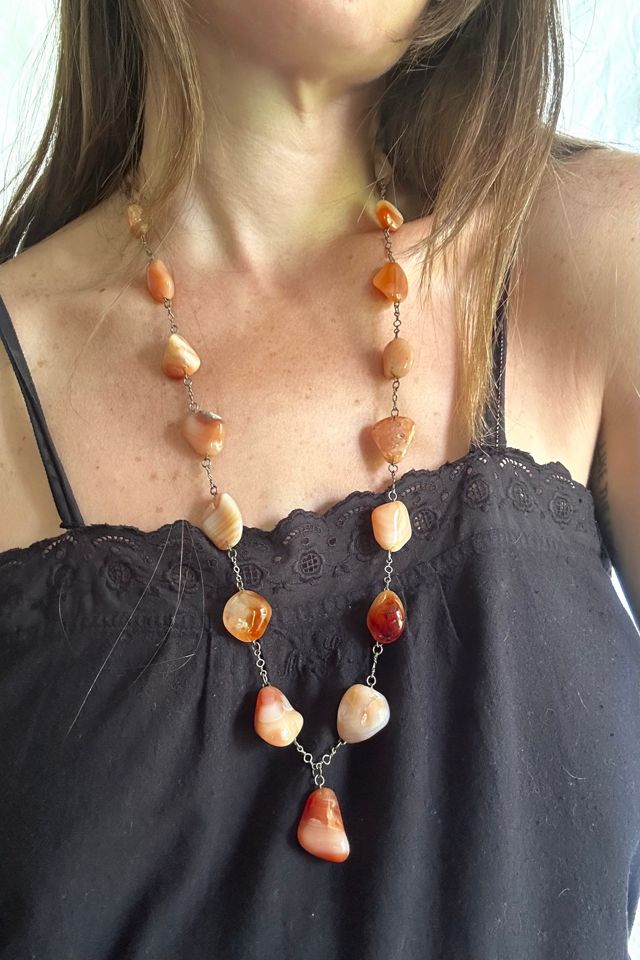 Vintage Carnelian Nugget Chain Necklace Selected by Grievous Angel Vintage #2