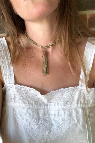 Vintage Gold Tone Tassel Choker Selected by Grievous Angel Vintage