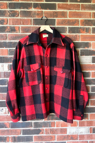 Vintage 1950s Buffalo Check L.L.Bean Wool Shirt Selected by Grievous Angel Vintage