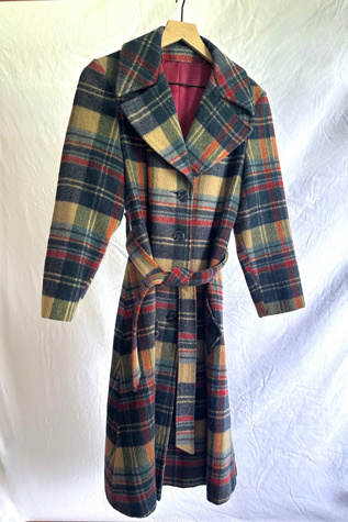 Vintage 1960s Wool Tartan Coat Selected by Grievous Angel Vintage