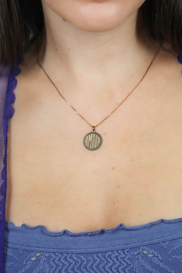 Vintage Amour French Pendant Necklace Selected By Moons + Junes Vintage #1