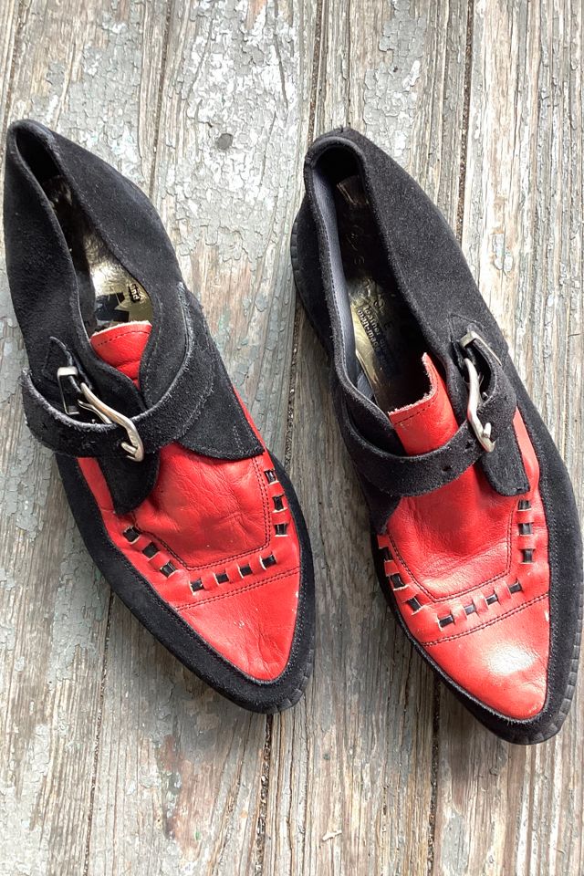 Vintage 1990s Punk Black and Red Suede NaNa Creepers Selected by Cherry #1