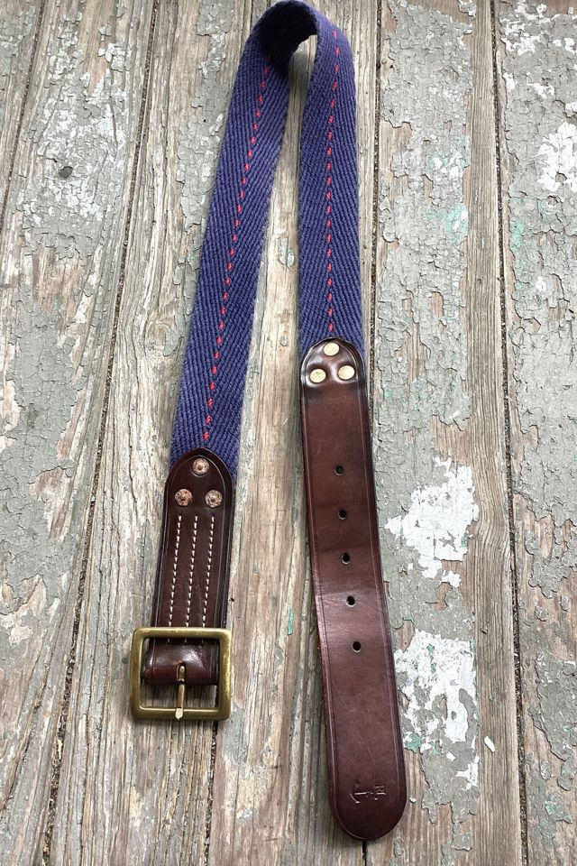Vintage Y2K Ralph Lauren Blue Canvas and Leather Belt Selected by Cherry #1