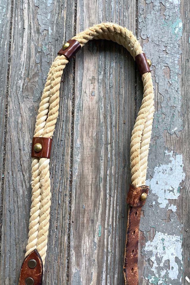 Vintage 1970s Leather and Rope Belt Selected by Cherry #1