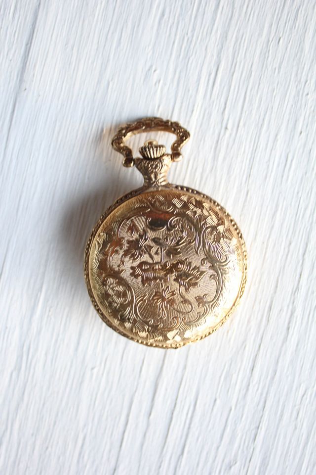 Vintage Gold Train Pocket Watch Selected By Moons + Junes Vintage #3