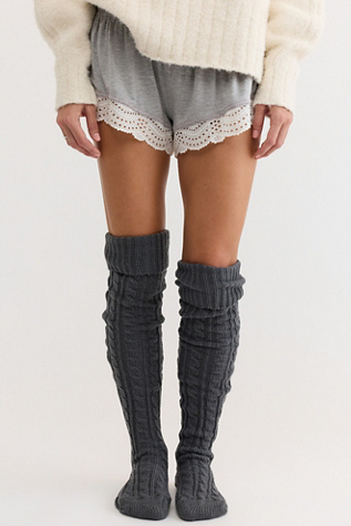 Cable Knit Over-The-Knee Socks