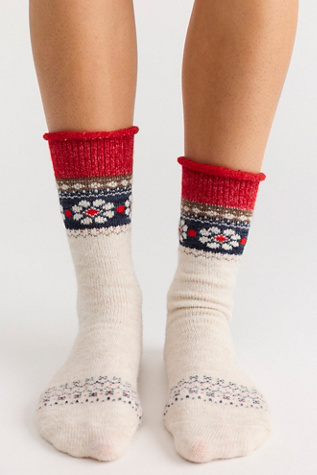 Home For The Holidays Roll Top Socks by Free People
