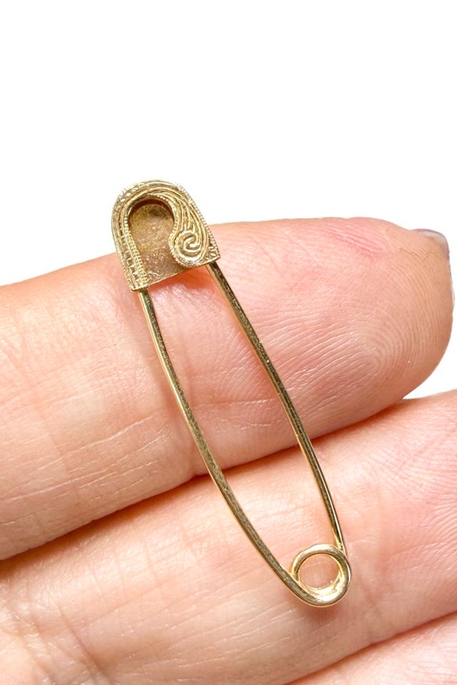 Art Deco 14k Gold Safety Pin Pendant or Connector Selected by Lux Revival #1