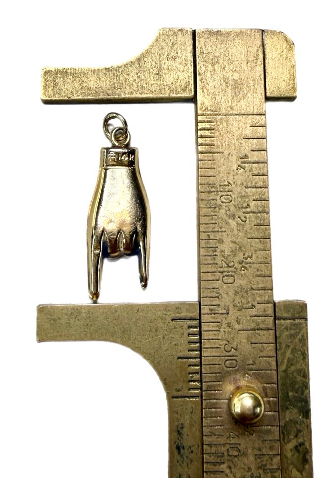 Vintage 14k Gold Mano Cornuto Pendant Charm Selected by Lux Revival #2