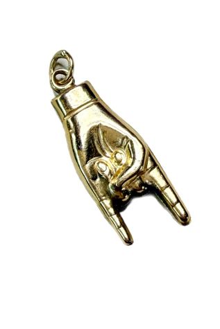 Vintage 14k Gold Mano Cornuto Pendant Charm Selected by Lux Revival