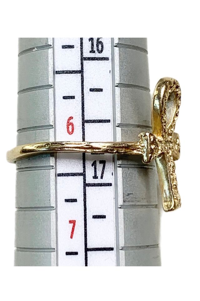 1970s Vintage 14k Gold Ankh Ring Selected by Lux Revival #2