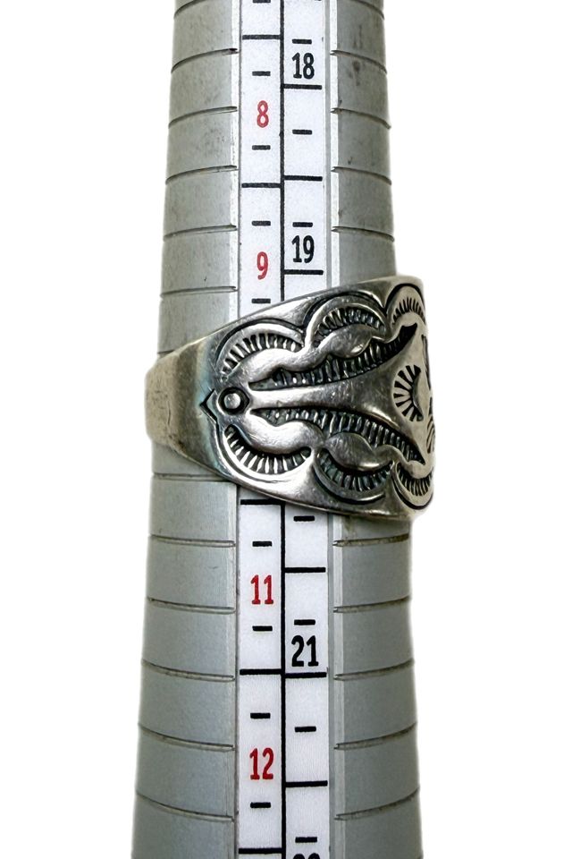 Vintage Wide Sterling Southwestern Ring with Stampings Selected by Lux Revival #2