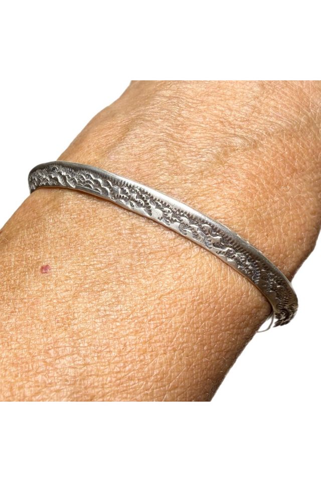 Vintage Southwestern Sterling Silver Cuff with Stampings Selected by Lux Revival #1