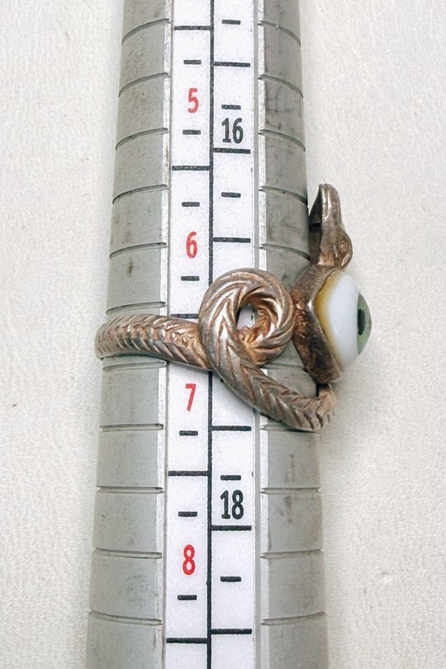 Vintage Serpent + Evil Eye Sterling Ring Size 6 3/4 Selected by Lux Revival #2