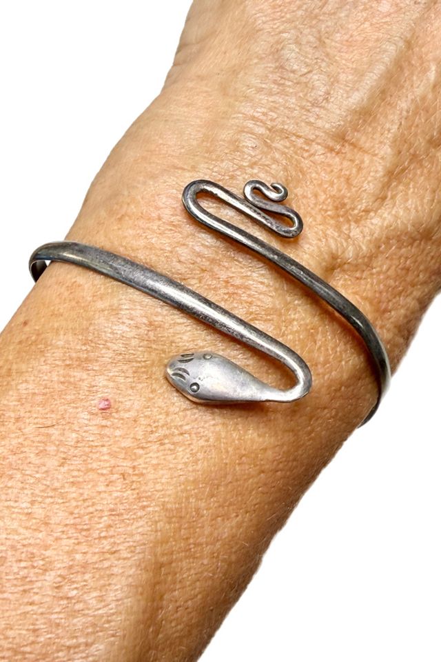 Vintage Sterling Silver Snake Bypass Bracelet Selected by Lux Revival #1