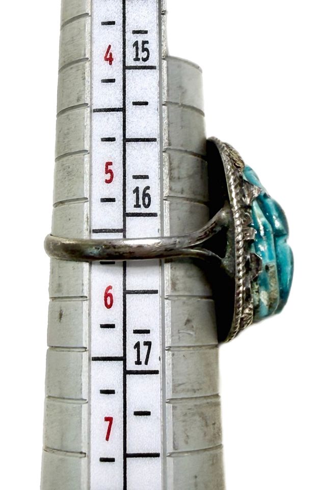 Vintage 1970s Sterling Egyptian Revival Scarab Ring Selected by Lux Revival #2